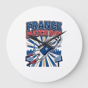 Frankreich Spieltag Skelett Stürmer Nationen High  Große Wanduhr
