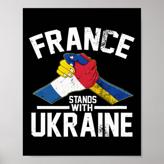 Frankreich steht hinter der Ukraine Ukrainische fr Poster (Vorne)