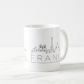 Frankreich Stilisierte Skyline-Kaffee-Tasse Kaffeetasse (VorderseiteRechts)