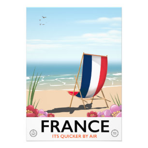 Frankreich Strand Reiseplakat Fotodruck