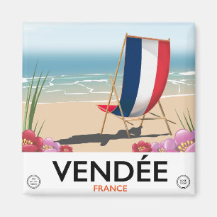 Frankreich Strand Reiseplakat Magnet