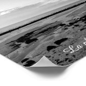 Frankreich Strandfoto Schwarz-weiß Poster (Ecke)