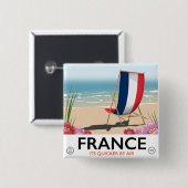 Frankreich Strandprospekt Button (Vorne & Hinten)