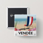 Frankreich Strandprospekt Button (Vorne & Hinten)