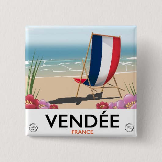 Frankreich Strandprospekt Button (Vorderseite)