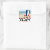 Frankreich Strandprospekt Quadratischer Aufkleber (Tasche)