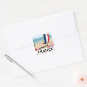 Frankreich Strandprospekt Quadratischer Aufkleber (Umschlag)