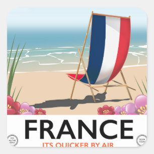 Frankreich Strandprospekt Quadratischer Aufkleber