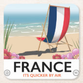 Frankreich Strandprospekt Rechteckiger Pappuntersetzer (Vorderseite)