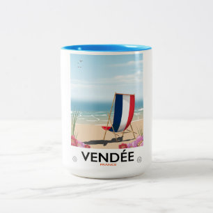 Frankreich Strandprospekt Zweifarbige Tasse