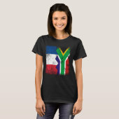 Frankreich Südafrika Flaggen Halbsüdafrikanisches T-Shirt (Vorne ganz)