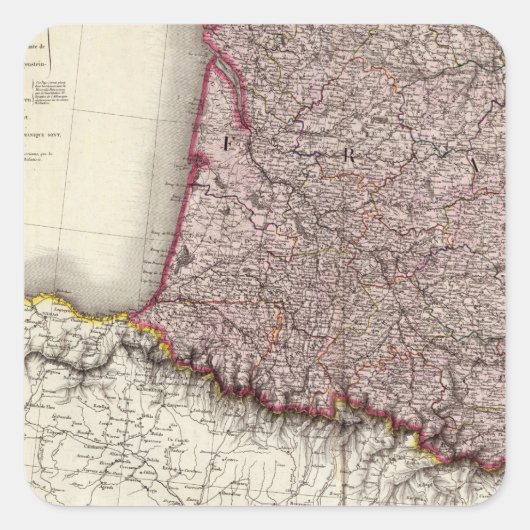 Frankreich Südwest Quadratischer Aufkleber (Vorderseite)