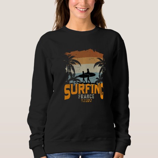 Frankreich Surfing 2 Sweatshirt (Vorderseite)