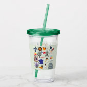 Frankreich Symbole Acryltrinkbecher (Rückseite)