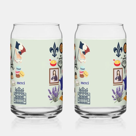 Frankreich Symbole Dosenglas (Rechts)