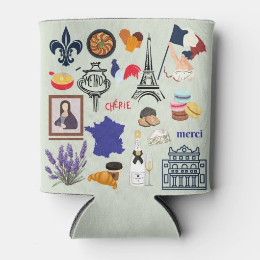 Frankreich Symbole Dosenkühler (Vorderseite)