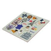 Frankreich Symbole Fliese (Seite)