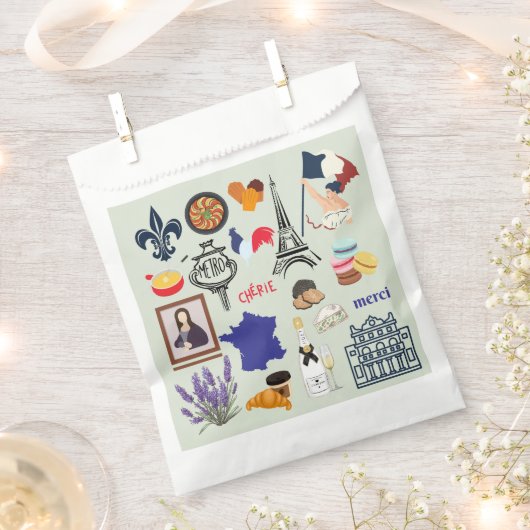 Frankreich Symbole Geschenktütchen (Ausgeschnitten)