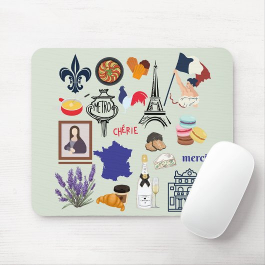 Frankreich Symbole Mousepad (Mit Mouse)