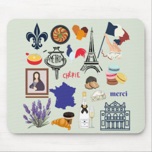 Frankreich Symbole Mousepad