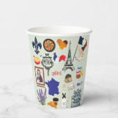 Frankreich Symbole Pappbecher (Rückseite)