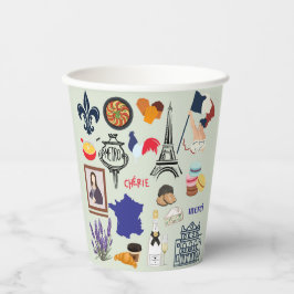 Frankreich Symbole Pappbecher