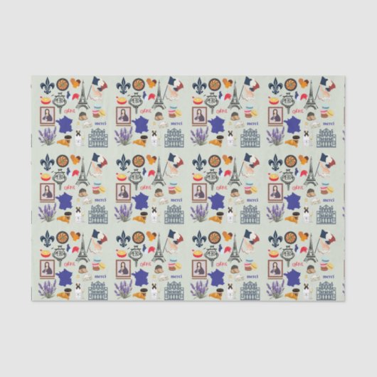 Frankreich Symbole Seidenpapier (Vorderseite)