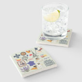 Frankreich Symbole Steinuntersetzer (Seitenansicht)