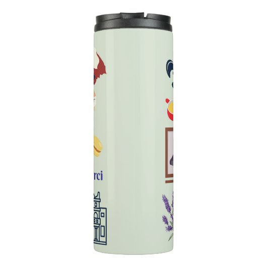 Frankreich Symbole Thermosbecher (Rückseite)