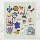 Frankreich Symbole Weinetikett (Einzelnes Label)