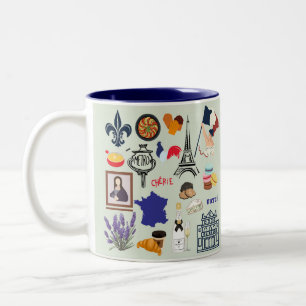 Frankreich Symbole Zweifarbige Tasse