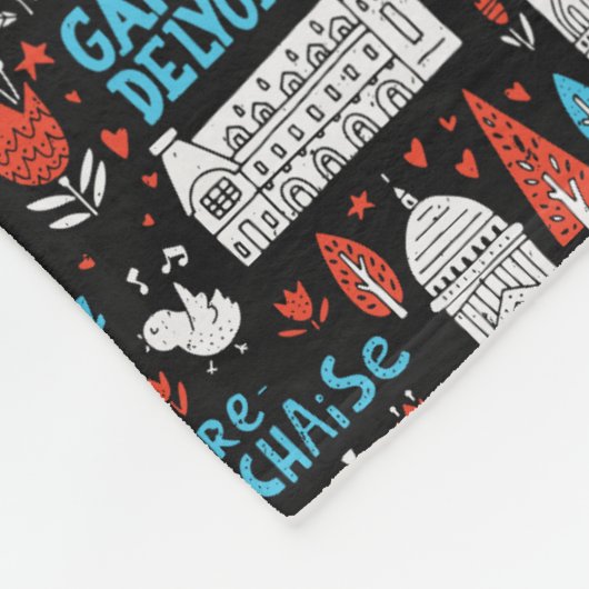 Frankreich| Symbolmuster Fleecedecke (Ecke)