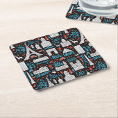 Frankreich| Symbolmuster Rechteckiger Pappuntersetzer (angewinkelt)