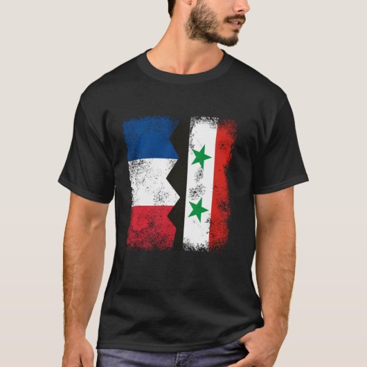 Frankreich Syrien Flaggen Halbwüchsiger französisc T-Shirt (Vorderseite)