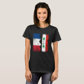 Frankreich Syrien Flaggen Halbwüchsiger französisc T-Shirt (Vorne ganz)