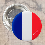 Frankreich-Taste, patriotische französische Flagge Button<br><div class="desc">Buttons: Frankreich & Französische Flagge - Liebe meines Landes,  Reisen,  Urlaub,  Nationalpatrioten / Sportfans</div>