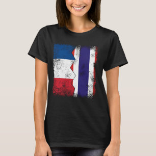 Frankreich Thailand Flaggen Halbthailändische fran T-Shirt