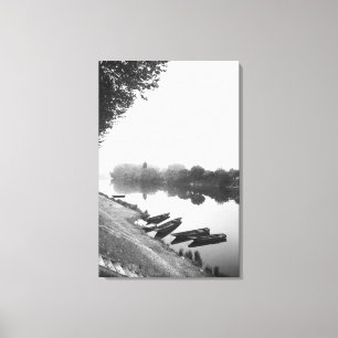 FRANKREICH, Touraine, Die Loire: CHINON Boote entl Leinwanddruck