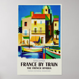 Frankreich: Train Vintage Travel Poster