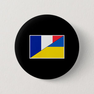 Frankreich Ukraine-Flagge Französische Ukrainische Button