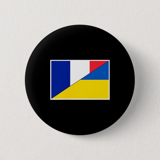 Frankreich Ukraine-Flagge Französische Ukrainische Button (Vorderseite)