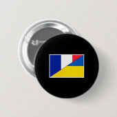 Frankreich Ukraine-Flagge Französische Ukrainische Button (Vorne & Hinten)