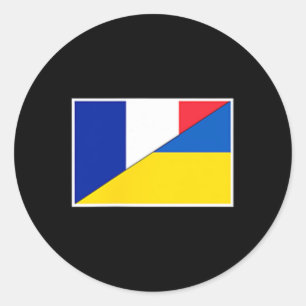Frankreich Ukraine-Flagge Französische Ukrainische Runder Aufkleber