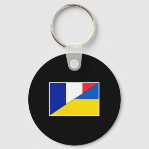 Frankreich Ukraine-Flagge Französische Ukrainische Schlüsselanhänger