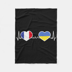 Frankreich Ukraine Herz Liebe Herz Linie Fleecedecke