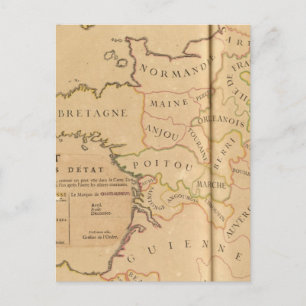 Frankreich und Departements Postkarte