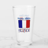 Frankreich und die französische Flagge Blaues Pers Glas (Rückseite)