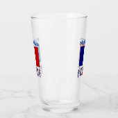 Frankreich und die französische Flagge Blaues Pers Glas (Links)