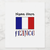 Frankreich und die französische Flagge mit Ihrem N Weinetikett (Einzelnes Label)