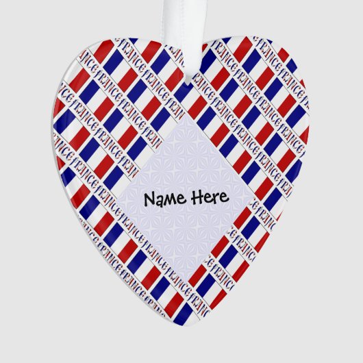 Frankreich und die französische Flagge Personalisi Ornament (Vorderseite)